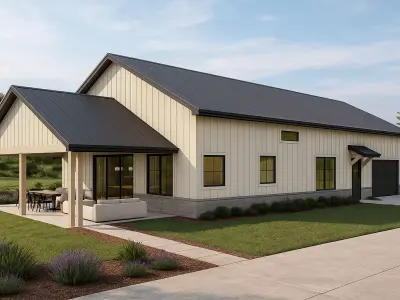 Modern Bungalow House 3D Model  with  Interior  Exterior Renders 3D model