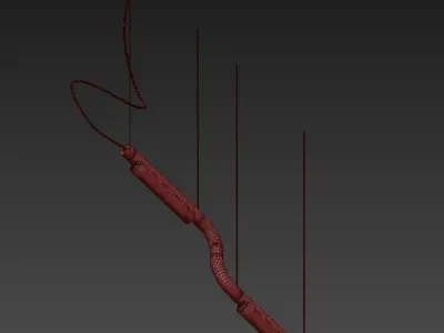PIPELINE three light fixtures hanging from pipe 3D model