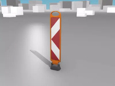 White and Red Road Traffic Barrier - Part 10 -  Low-poly 3D model