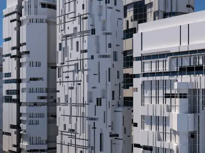 Futuristic Sci-Fi Skyscrapers 002 3D model
