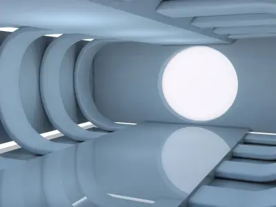 Sci Fi Room Low-poly 3D model 13