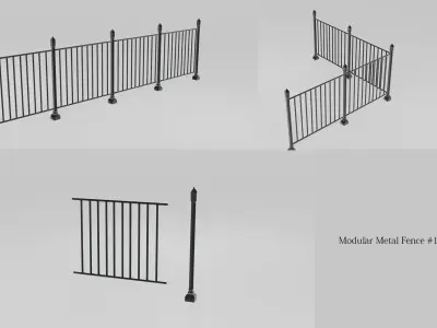 modular metal fence no1 3D model
