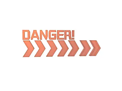 Cyberpunk Future Danger Sign v2 023 Low-poly 3D model