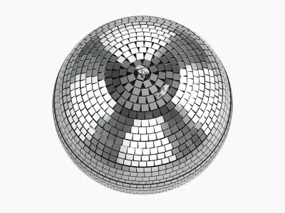 Mirrorball striped ball 3D model