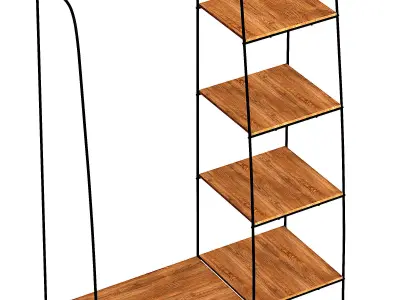 Clothing Rack with Storage Shelves 3D model