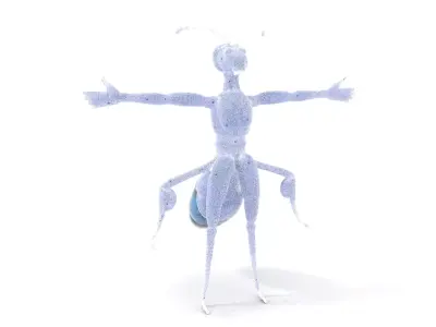 Blue Insectoid Robot model pack Low-poly 3D model