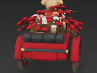 Cupids Courier Sidecar Motorcycle 3D Model Low-poly 3D model