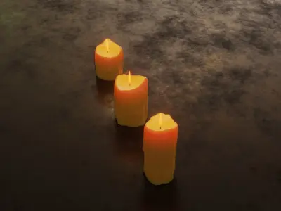 Melted Candles 3D model