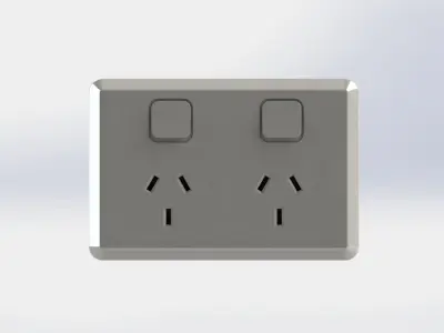 Double GPO Socket - Australia 3D model
