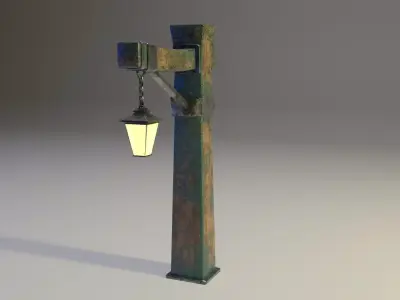 Stylized lamp post 3D model