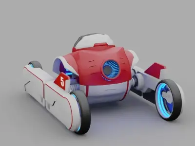 Transformer robot rigged - animated character 3D model