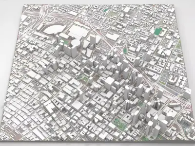 Cityscape Los Angeles Downtown California USA 3D model