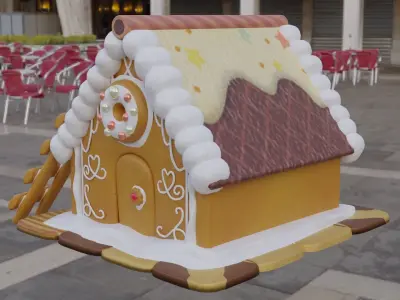 Gingerbread House 3D model Low-poly 3D model