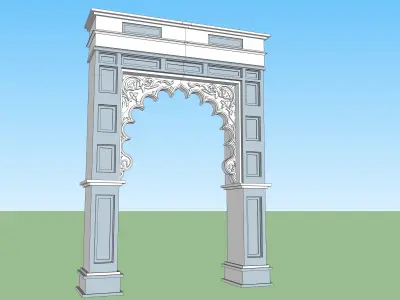 indian jodhpur stone haritage arch door  3D model