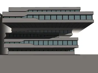 Zaha Hadid Dominion Tower Office Buildings  Low-poly 3D model