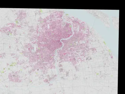 Shanghai City urban planning maquett  building  Topography MODEL 3D model