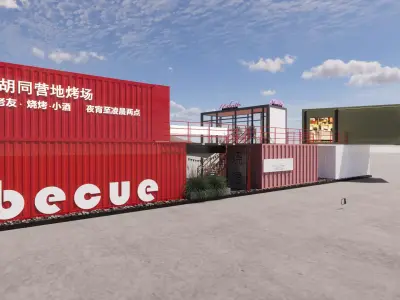 Container coffee shop-10 3D model