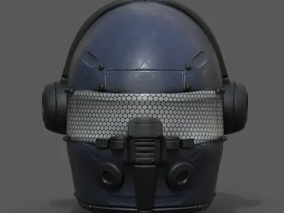 Helmet scifi fantasy military combat  Low-poly 3D model