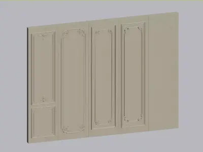 French carved wainscoting 3D model