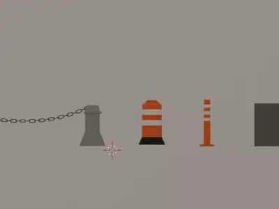 City Barriers Game Ready Asset Set 3D model