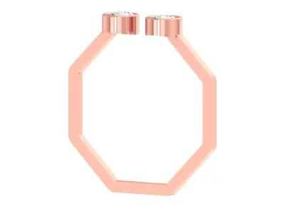 Open End Women Light Weight Band Round Stone Ring 3D print model