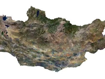 Mongolia Terrain 3D Map 3D model
