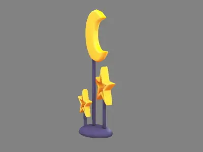 Cartoon children desk lamp Low-poly 3D model
