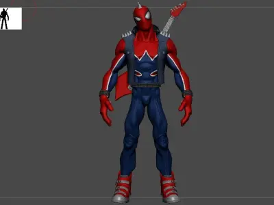 Spider Punk 3d CGI model for games films print 3D model