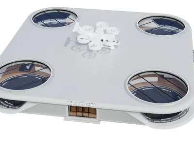  Flying Taxis Hub with Passenger Aircraft 