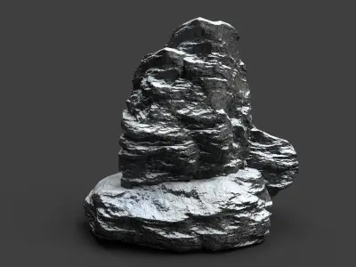 Snowy Rock 4-3 Low-poly 3D model