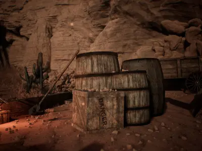 Mining Props 42 Assets Low-poly 3D model