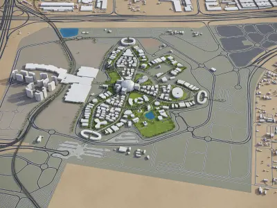 Dubai - Expo 2020 Low-poly 3D model