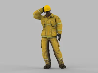 Construction worker model male Low-poly 3D model