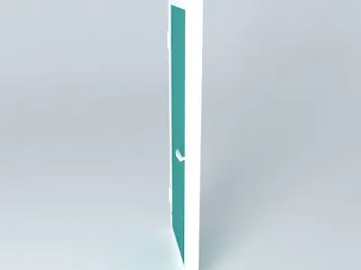 Steel door with glass and fence 3D model
