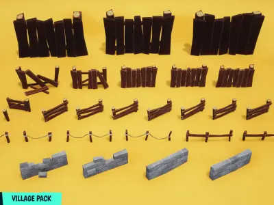 FANTASTIC - Village Pack Low-poly 3D model