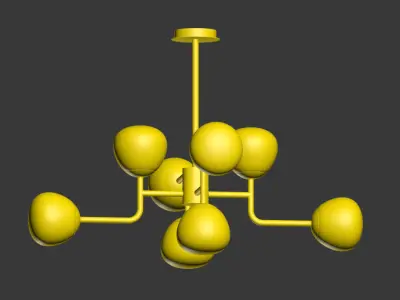 Chandelier Erich MOD221 PL 08 G Gold Chrome 3D model