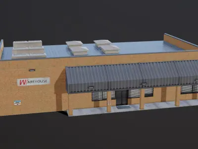 American Style Warehouse Low-poly 3D model