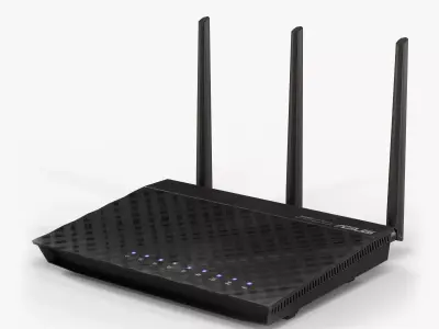 Asus RT-AC66U Dual-Band Wireless-AC1750 Gigabit router Low-poly 3D model