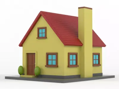 Cartoon House 3D model 12