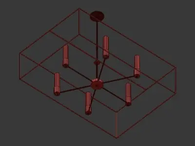 PORTICO brass chandelier 3D model