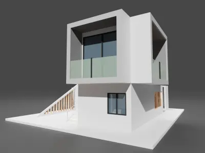 Modern housing project model 3D render 3D model