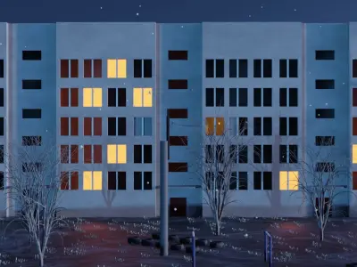 Soviet courtyard 3D model
