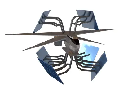 Cartoon Sci Fi Ship v2 001 Low-poly 3D model