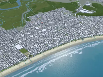 Praia Grande Brazil Low-poly 3D model