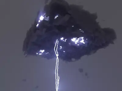 Cloud set with lightning Texture