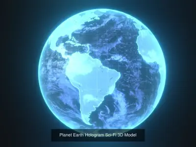 Planet Earth Hologram 6 Variations Sci-Fi 3D Collection 3D Model Pack
