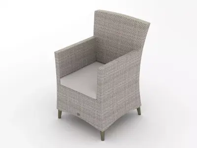 Rattan Lounge Chair 001 3D model