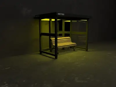 Metro seating Free low-poly 3D model