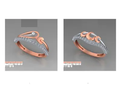 ladies ring pack 100 STL files  3D print model