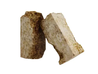 Concrete Column - Damaged  Low-poly 3D model